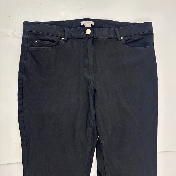 H&M Skinny Women's size 14 Black Knit Chino Pants - Picture 2 of 5